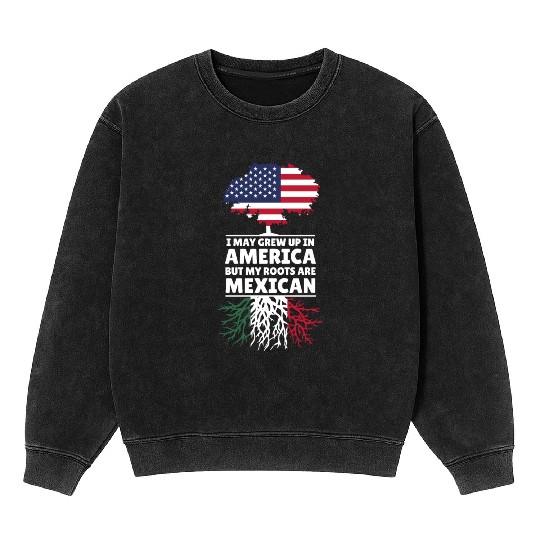 American with mexican roots usa design Mineral Wash Sweatshirts