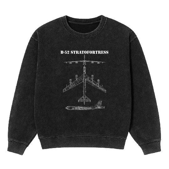 B-52 Stratofortress Aircraft Schematic Bomber B52l Mineral Wash Sweatshirts