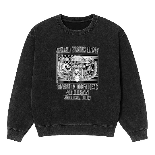 1 509th Airborne BCT Veteran Back Design Mineral Wash Sweatshirts