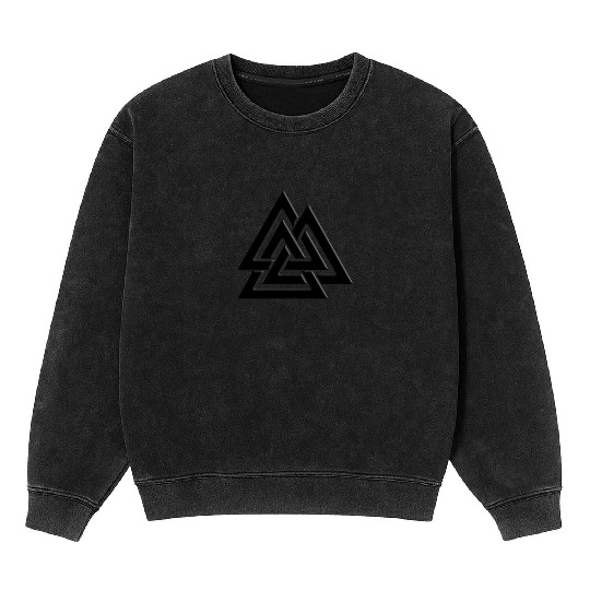 Valknut Pagan Viking Germanic Triangles Symbol Mineral Wash Sweatshirts