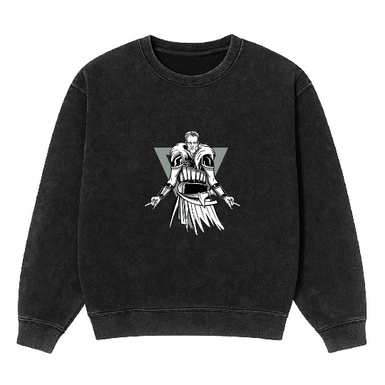 Viking Viking Head Odin Thor Axe Ragnar Fighter Mineral Wash Sweatshirts