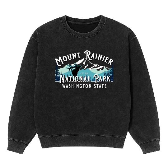 Vintage Mount Rainier National Park Washington Sou Mineral Wash Sweatshirts