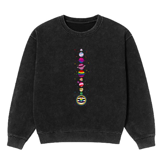 Solar System LGBT Mineral Wash Sweatshirts