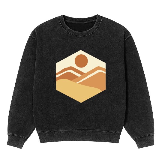 Hexagonal Earth Mineral Wash Sweatshirts