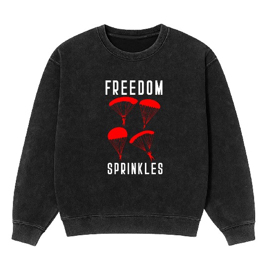 Paratrooper Freedom Sprinkles Airborne Military So Mineral Wash Sweatshirts
