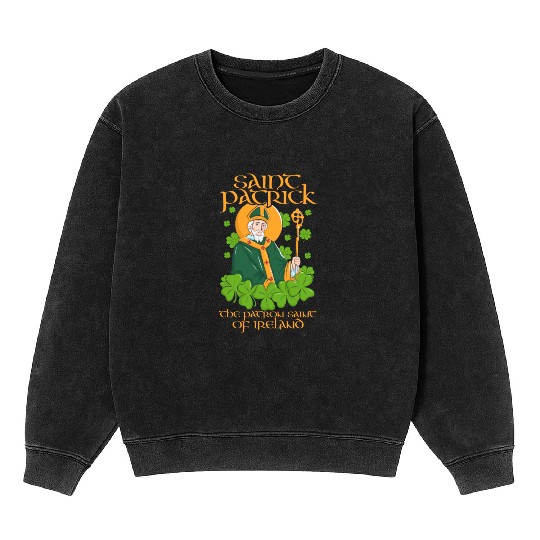 The Patron Saint of Ireland is Saint Patrick. Mineral Wash Sweatshirts