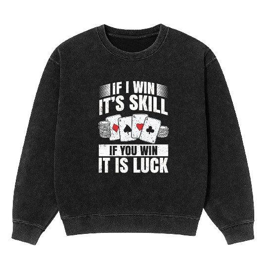 Poker Hands Mineral Wash Sweatshirts Casino Blackjack Poker Case
