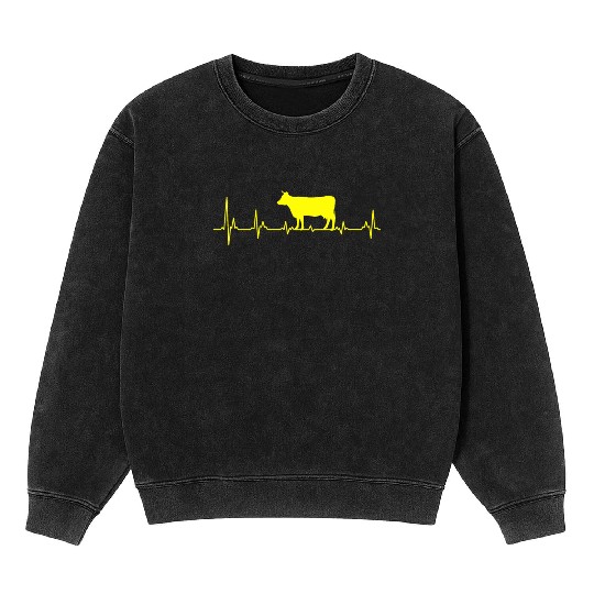 Agriculture Gift Cow Cattle Breeding ECG Mineral Wash Sweatshirts
