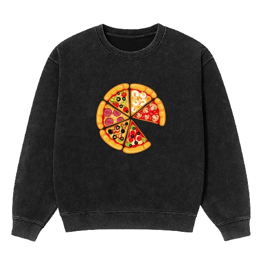 Pizza and Slice Dad and Son Matching Mineral Wash Sweatshirts