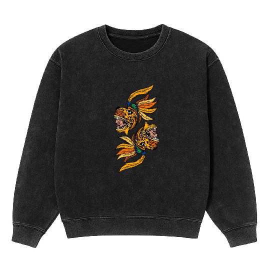 Aztec Warior Jaguar Maya Inca Culture Mineral Wash Sweatshirts