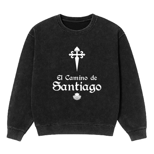 El Camino De Santiago Saint James Cross Scallo Mineral Wash Sweatshirts