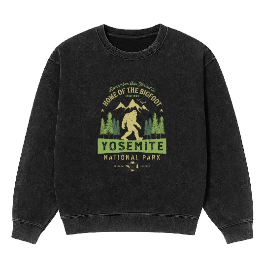 Yosemite National Park California Bigfoot Vintage Mineral Wash Sweatshirts