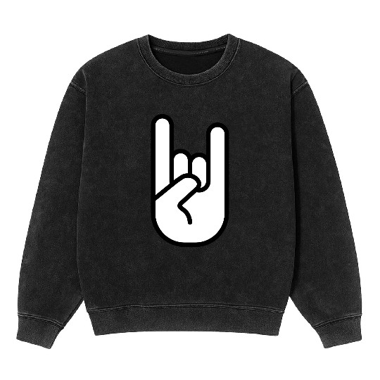 Heavy metal rock hand icon 02 Mineral Wash Sweatshirts