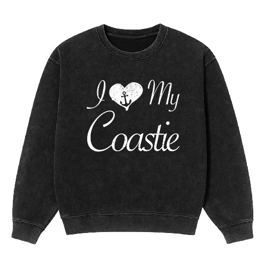 I Love My Coastie Coast Guard Gift Mineral Wash Sweatshirts