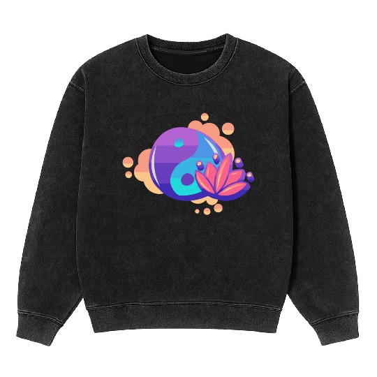 Balancenerg Yin Yang Lotus Special Edition Mineral Wash Sweatshirts