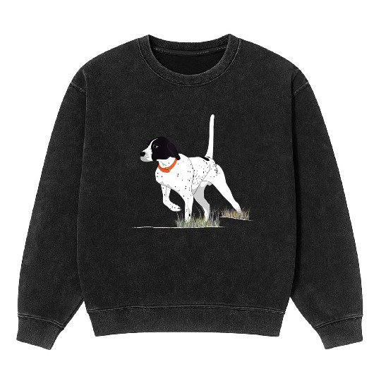 Bird Hunting Hunter English Pointer Dog Mineral Wash Sweatshirts