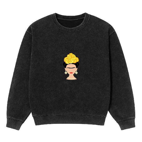 Viva Frida Kahlo Art Print Mineral Wash Sweatshirts
