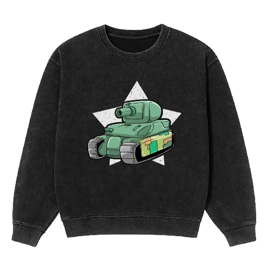 Sherman M4A1 WWII Army Tank History Vintage Mineral Wash Sweatshirts