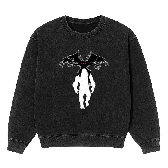 Bigfoot Riding Mothman - Funny Sasquatch Myth Mineral Wash Sweatshirts
