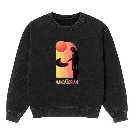 Star Wars The Mandalorian The Child Sunset Meeting Mineral Wash Sweatshirts