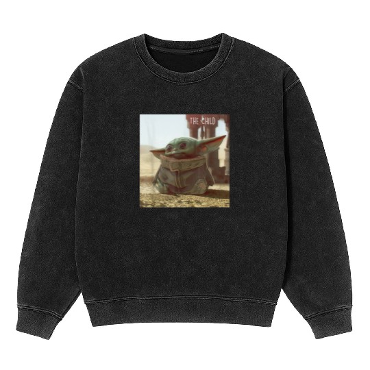 Star Wars The Mandalorian The Child Cute Scene Mineral Wash Sweatshirts