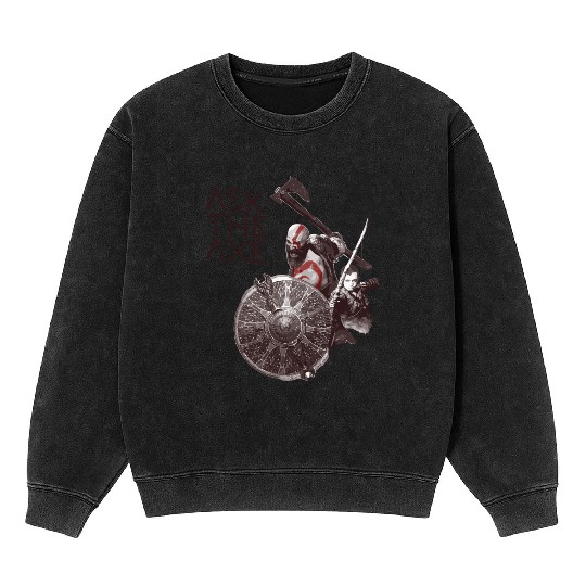 God Of War Ask The Axe Mineral Wash Sweatshirts