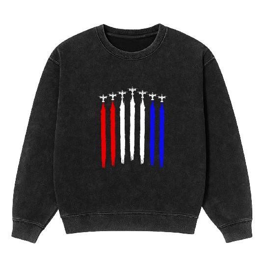 V-22 Osprey Helicopter Red White Blue Contrails Mineral Wash Sweatshirts