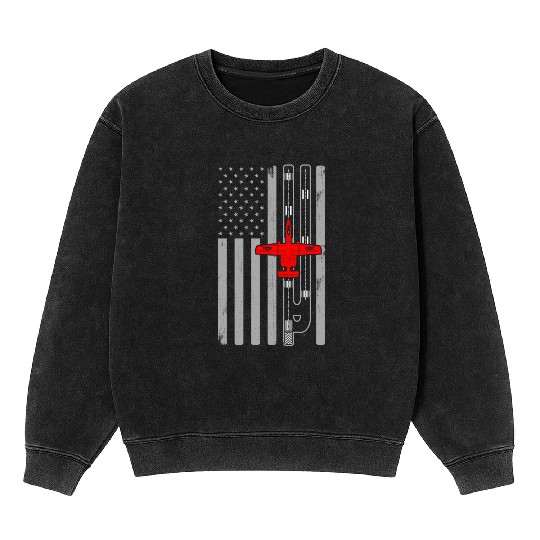 A-10 Warthog American Flag Runway A10 Thunderbird Mineral Wash Sweatshirts