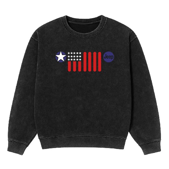 Mens Jeep Patriotic 7 Slot Grille Mineral Wash Sweatshirts