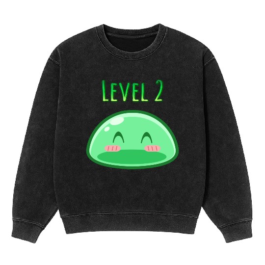 Cute Green Dungeon Slime Monster Weird Anime Mineral Wash Sweatshirts