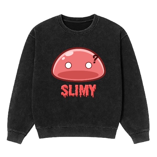Cute Red Dungeon Slime Monster Weird Anime Mineral Wash Sweatshirts