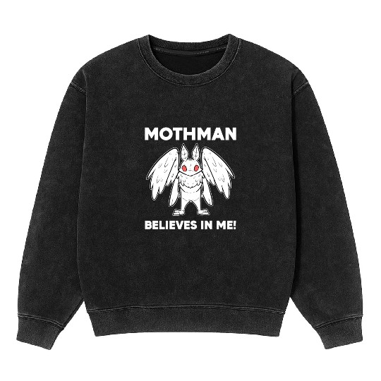 Mothman Believes In Me Mineral Wash Sweatshirts