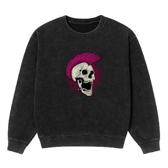 Punk rock Mineral Wash Sweatshirts