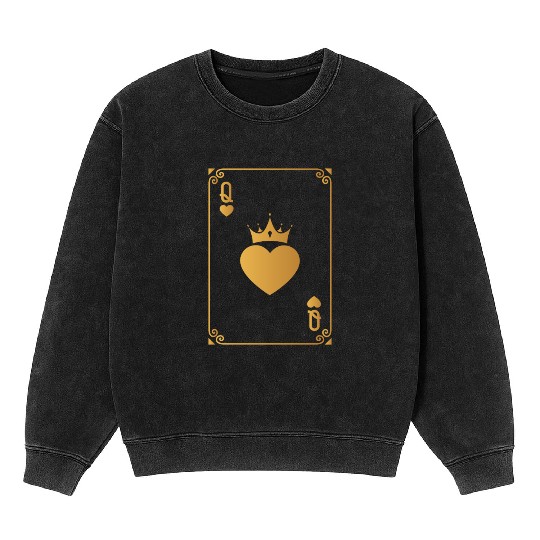 Queen of Heart King Queen Couple Halloween Costume Mineral Wash Sweatshirts