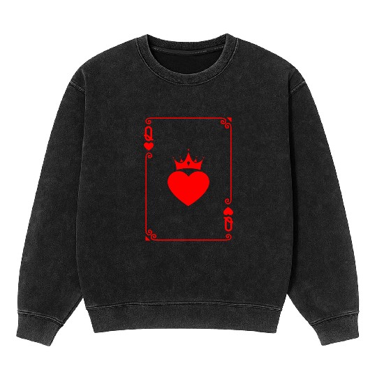 Queen of Heart King Queen Couple Halloween Costume Mineral Wash Sweatshirts