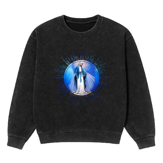 Virgin mary madonna maria ave maria catholic bibel Mineral Wash Sweatshirts
