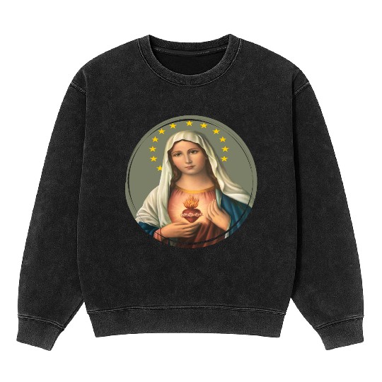 Virgin mary madonna maria ave maria catholic bibel Mineral Wash Sweatshirts