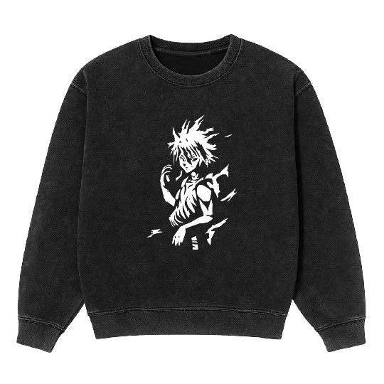 A7 Killua Assassin Lightning Aura Manga Anime Mineral Wash Sweatshirts