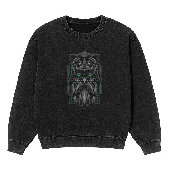 Viking Age Berserker Bear Warrior Mineral Wash Sweatshirts