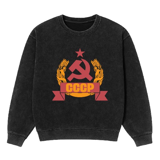 USSR coat of arms Soviet Union Russia gift Mineral Wash Sweatshirts