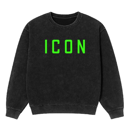 Neon Green Icon Mineral Wash Sweatshirts