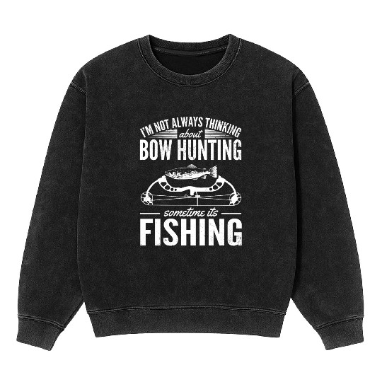 Trout Angler Bow & Arrow Hunter Deer Hunting Mineral Wash Sweatshirts