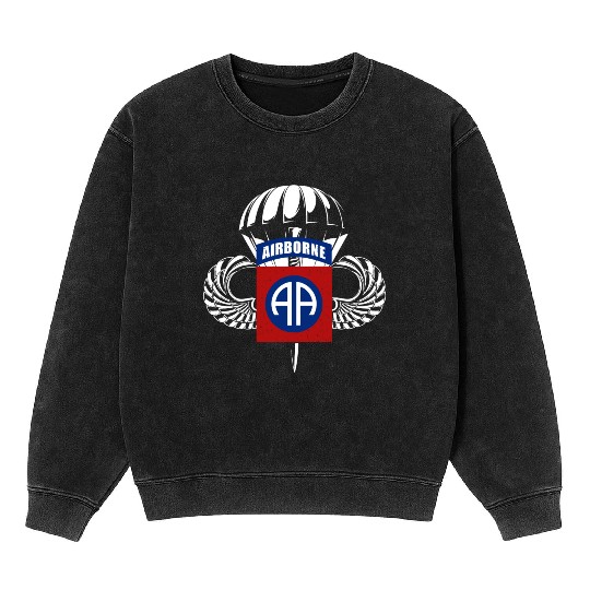 Airborne Paratrooper Wings US Army Military Mineral Wash Sweatshirts