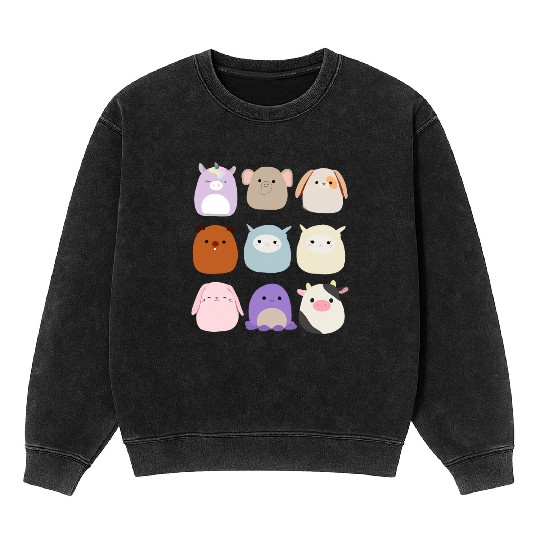 Cute Unicorn Set Card Squishmallow For Boy Girl Co Mineral Wash Sweatshirts