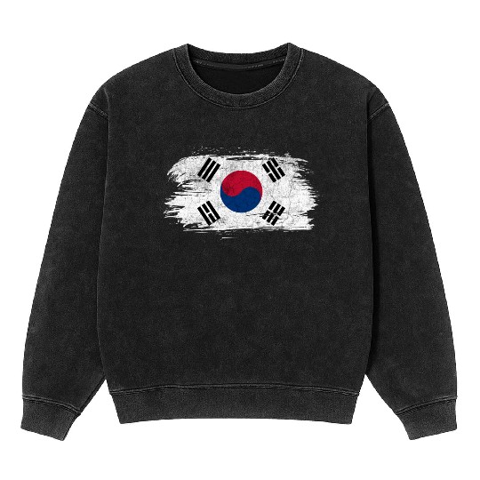 South Korea vintage flag Mineral Wash Sweatshirts