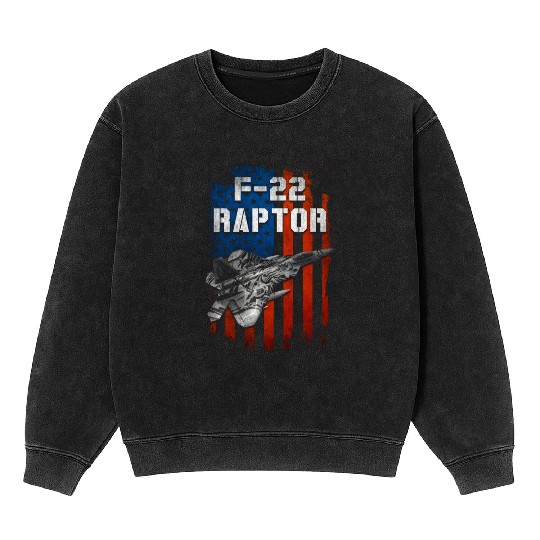 F22 Raptor Aircraft Army US Airborne Mineral Wash Sweatshirts