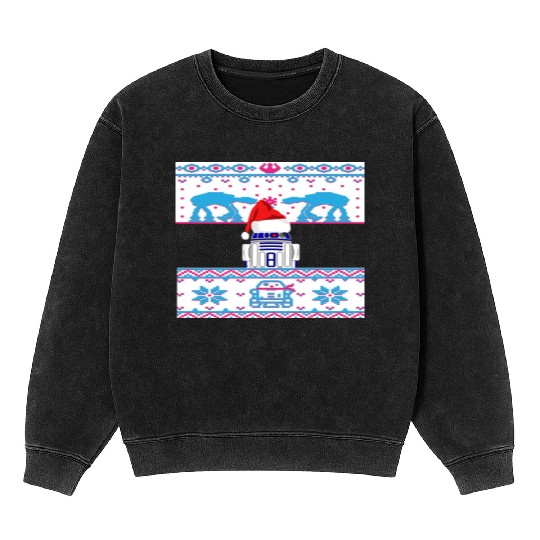 R2D2 Ugly Christmas Sweater Mineral Wash Sweatshirts
