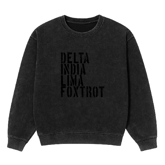 Delta India Lima Foxtrot Phonetic Hot Dad Men'svet Mineral Wash Sweatshirts