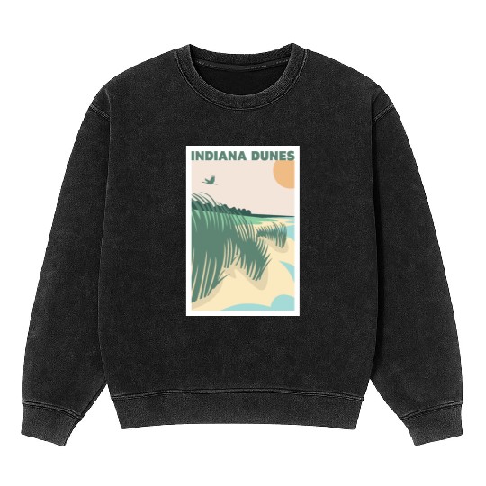 Grass Sunset Indiana Dunes Poster Mineral Wash Sweatshirts