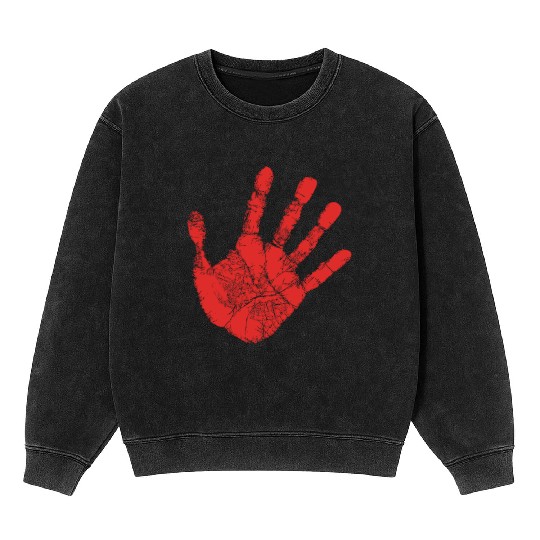 Red Hand - Supporter of MMIW Mineral Wash Sweatshirts